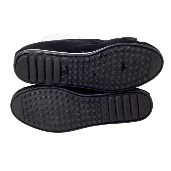 Minnetonka Moccasins Black Kilty Fringe Suede Hardsole Size 5.5 Driving Moc 4300 - Picture 8 of 9